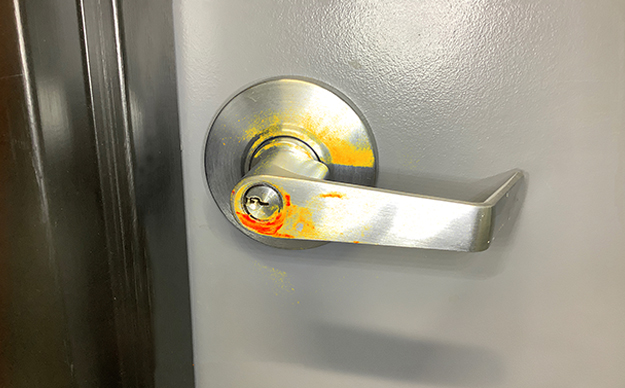 Contaminated door handle