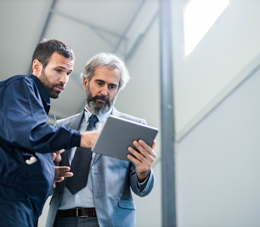 Men using tablet